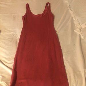 Warm pink sleeveless body on dress